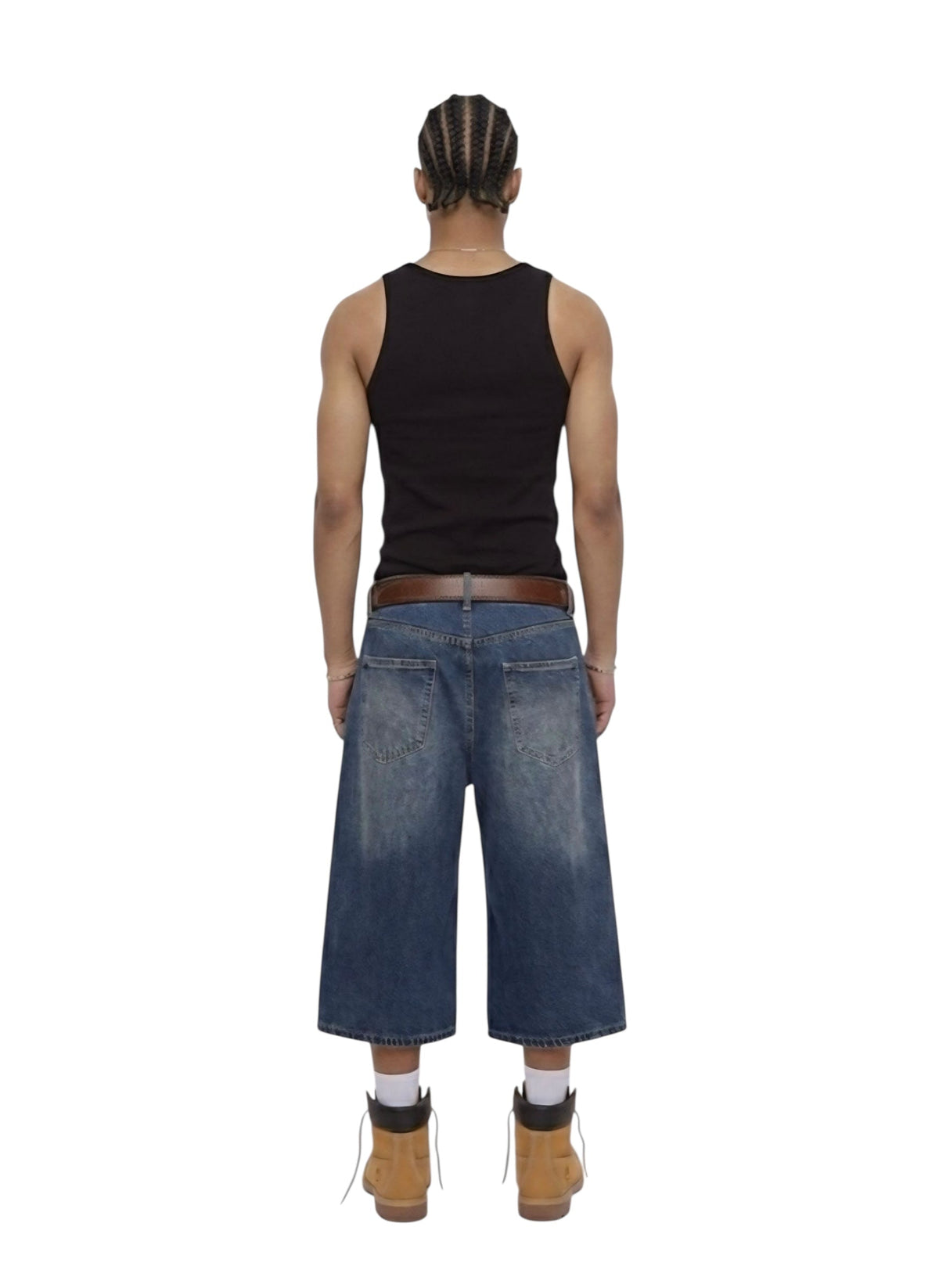 Krepking - Wide Leg Denim Shorts in Vintage Indigo