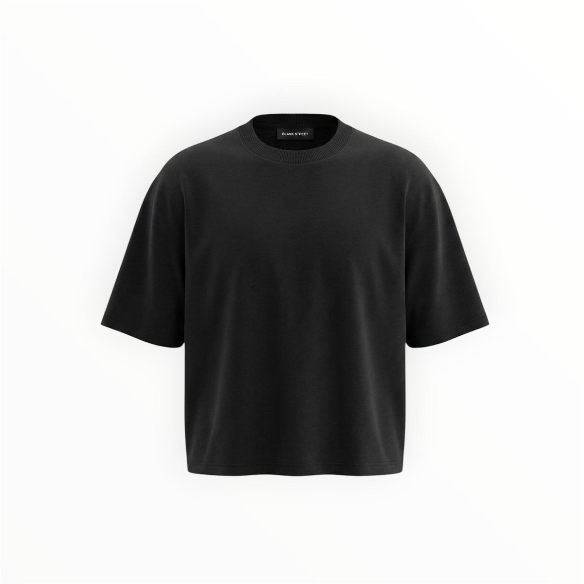 Krepking - Heavyweight Cropped Boxy Tee in Black