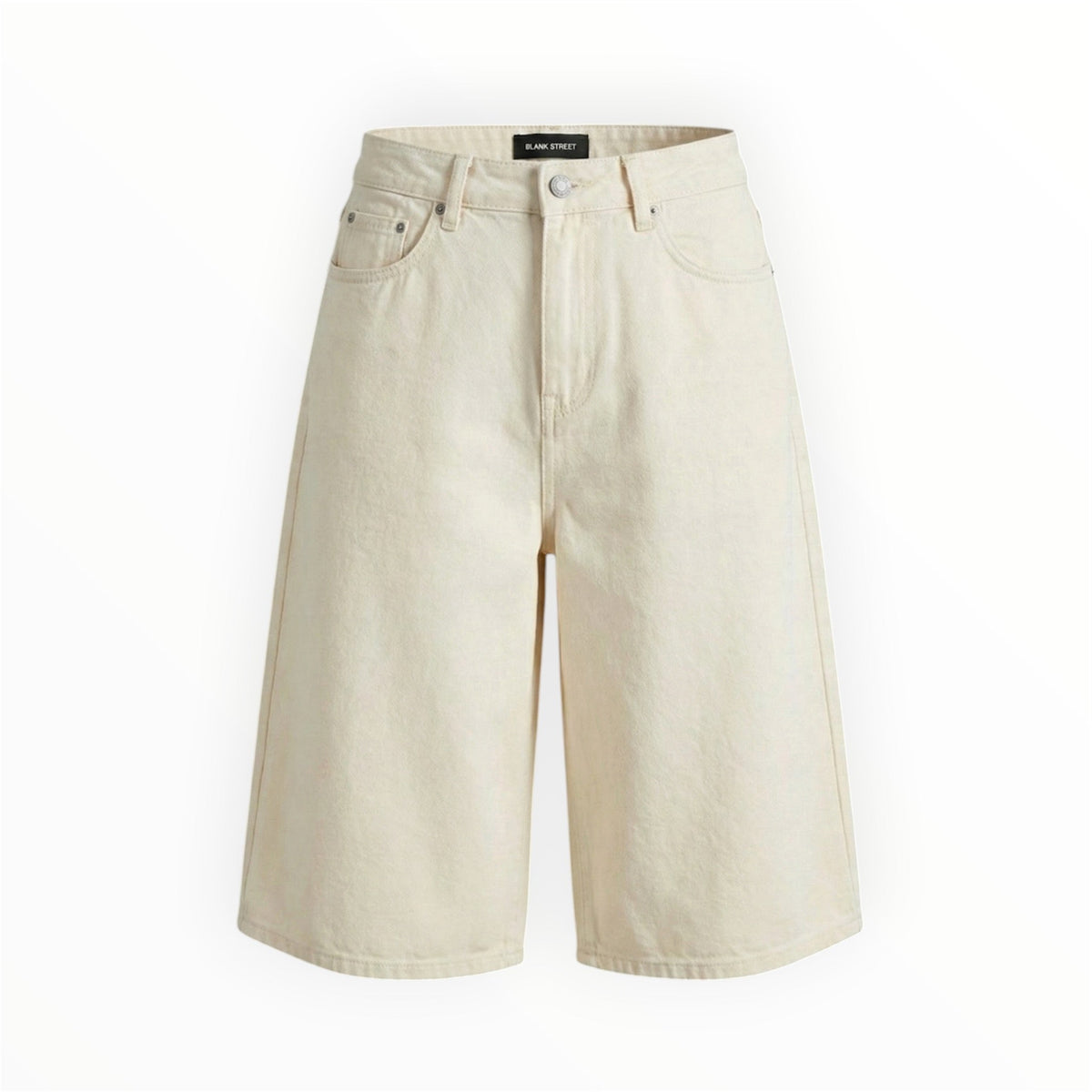 Krepking - Wide Leg Denim Shorts in Ecru