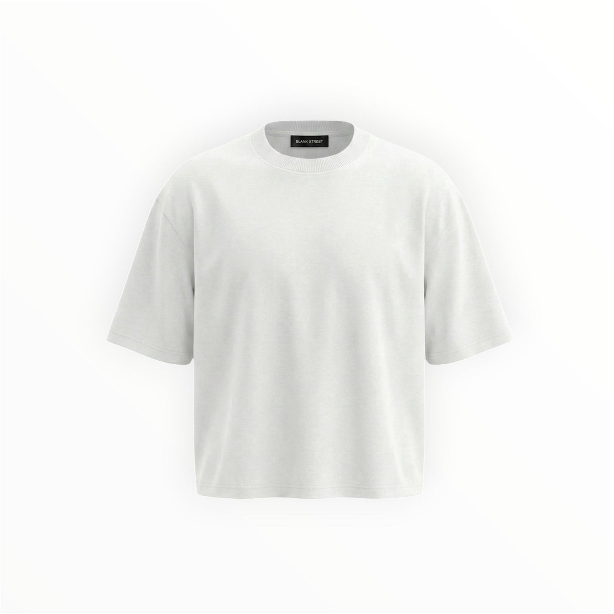 Krepking - Pure White Heavyweight Cropped Boxy Tee