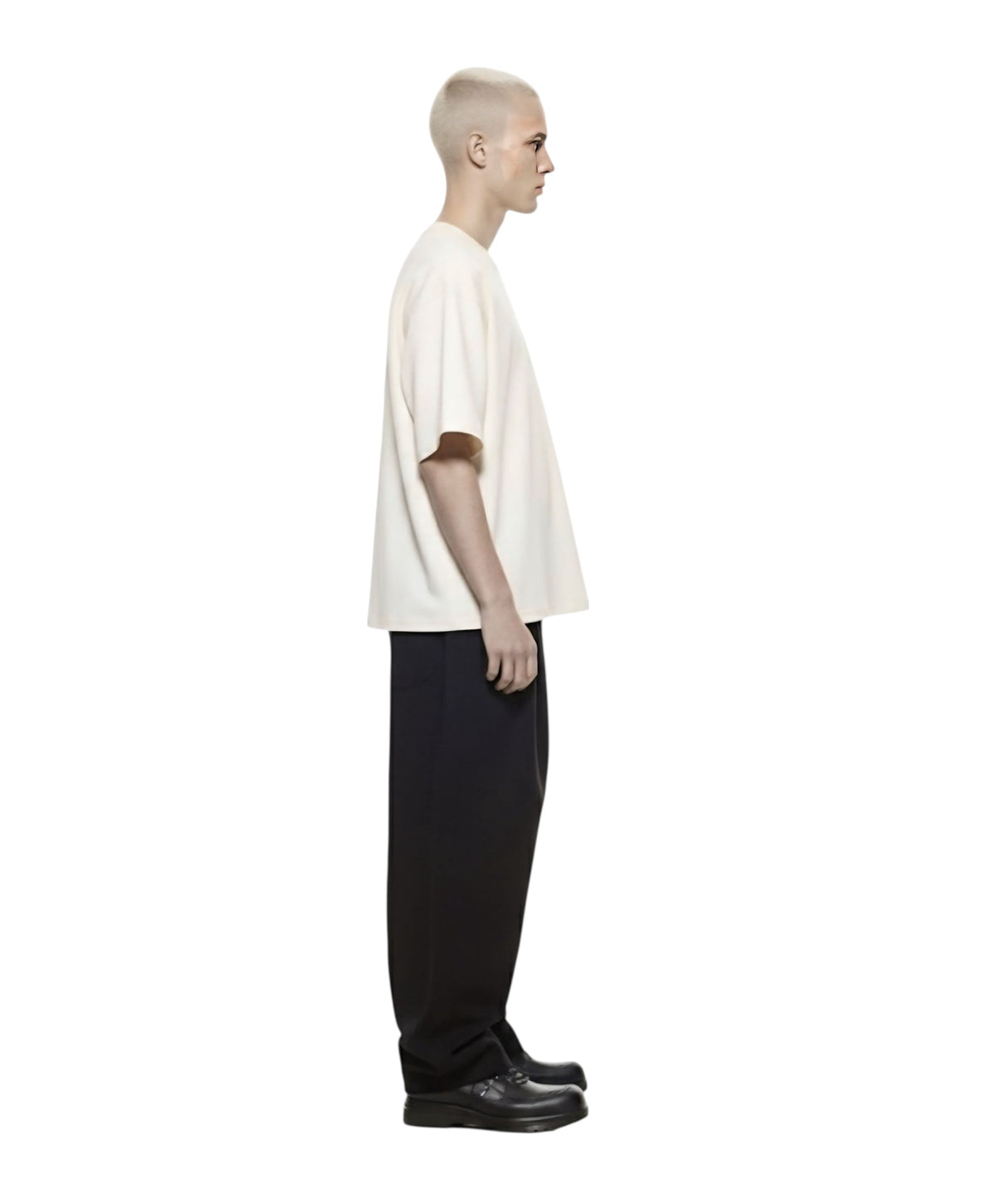 Krepking - Heavyweight Cropped Boxy Tee in Ecru