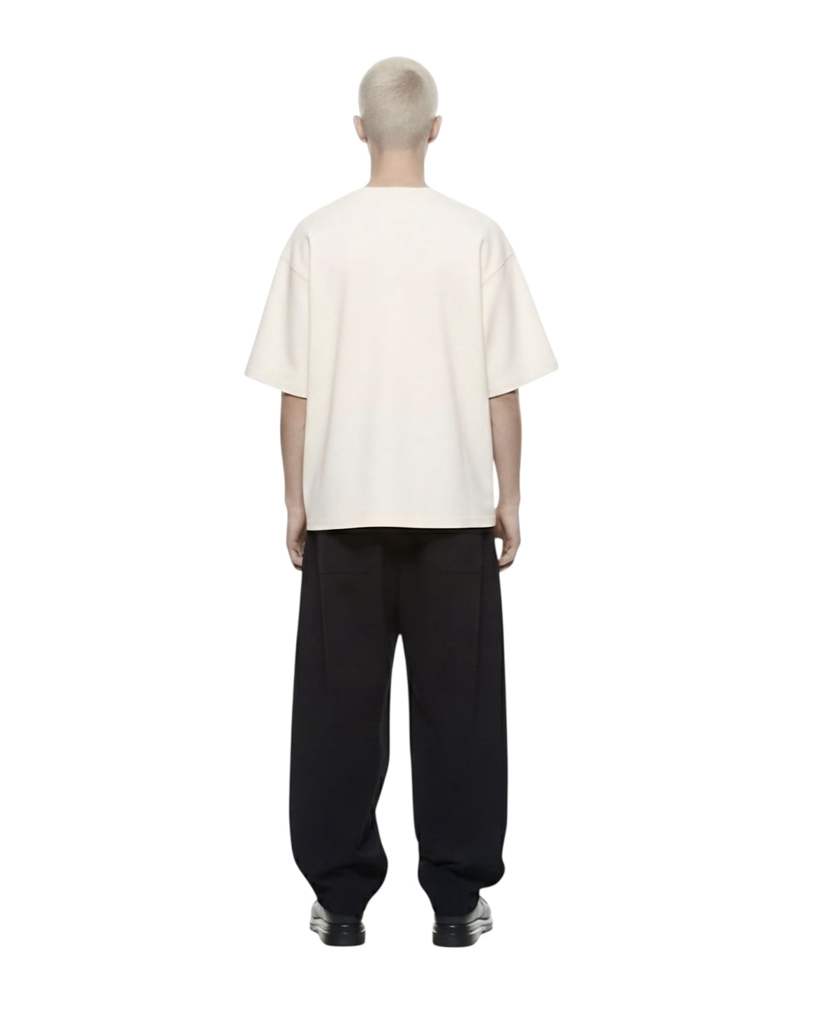 Krepking - Heavyweight Cropped Boxy Tee in Ecru
