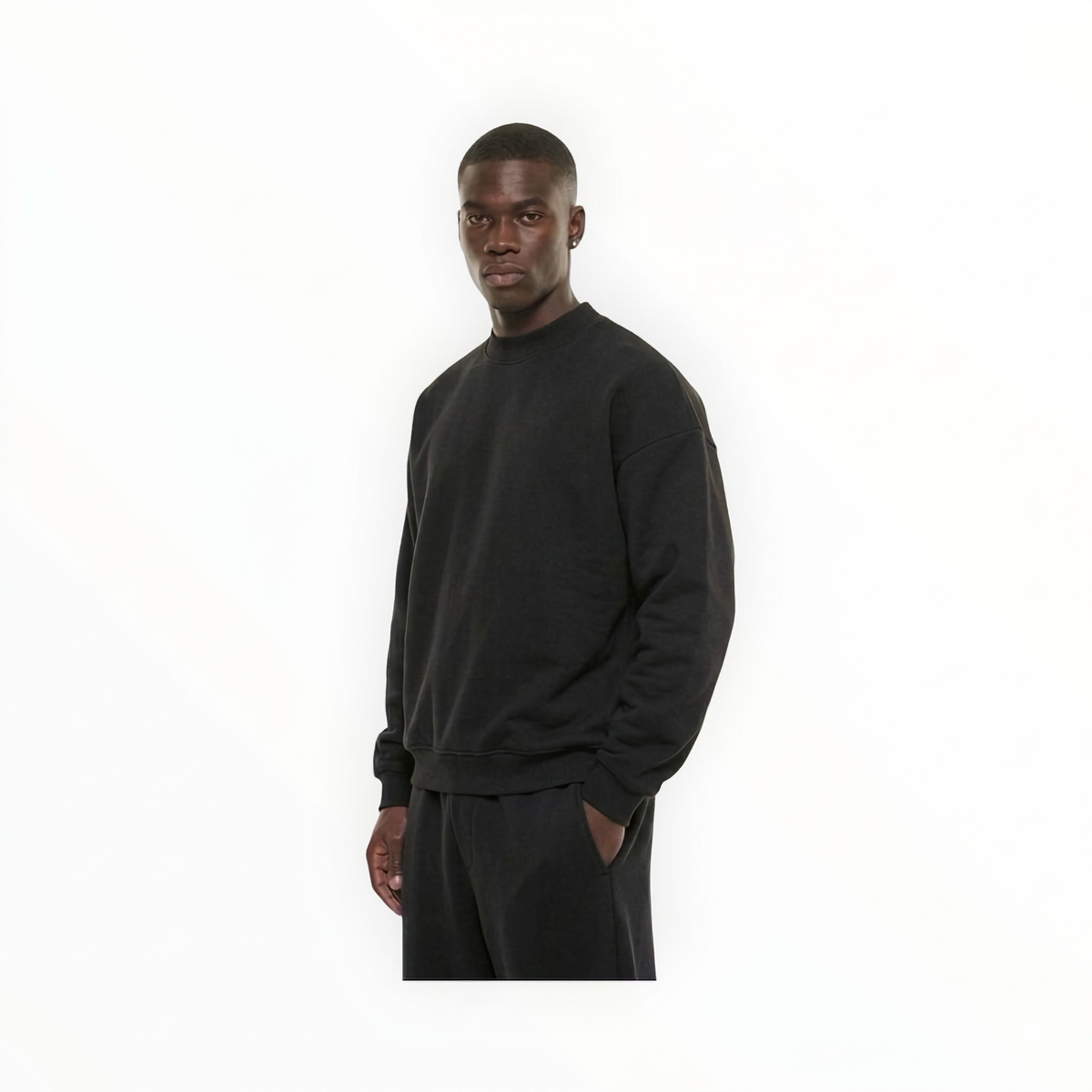 Krepking - Heavyweight Boxy Sweatshirt in Black