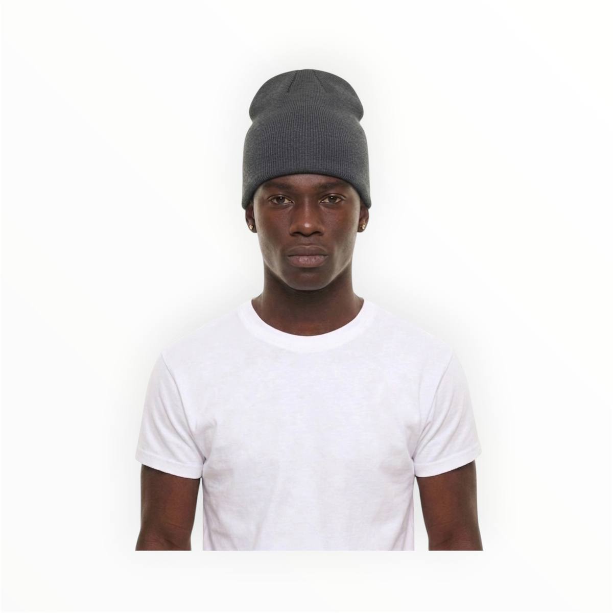 Krepking - Charcoal Ribbed Knit Beanie