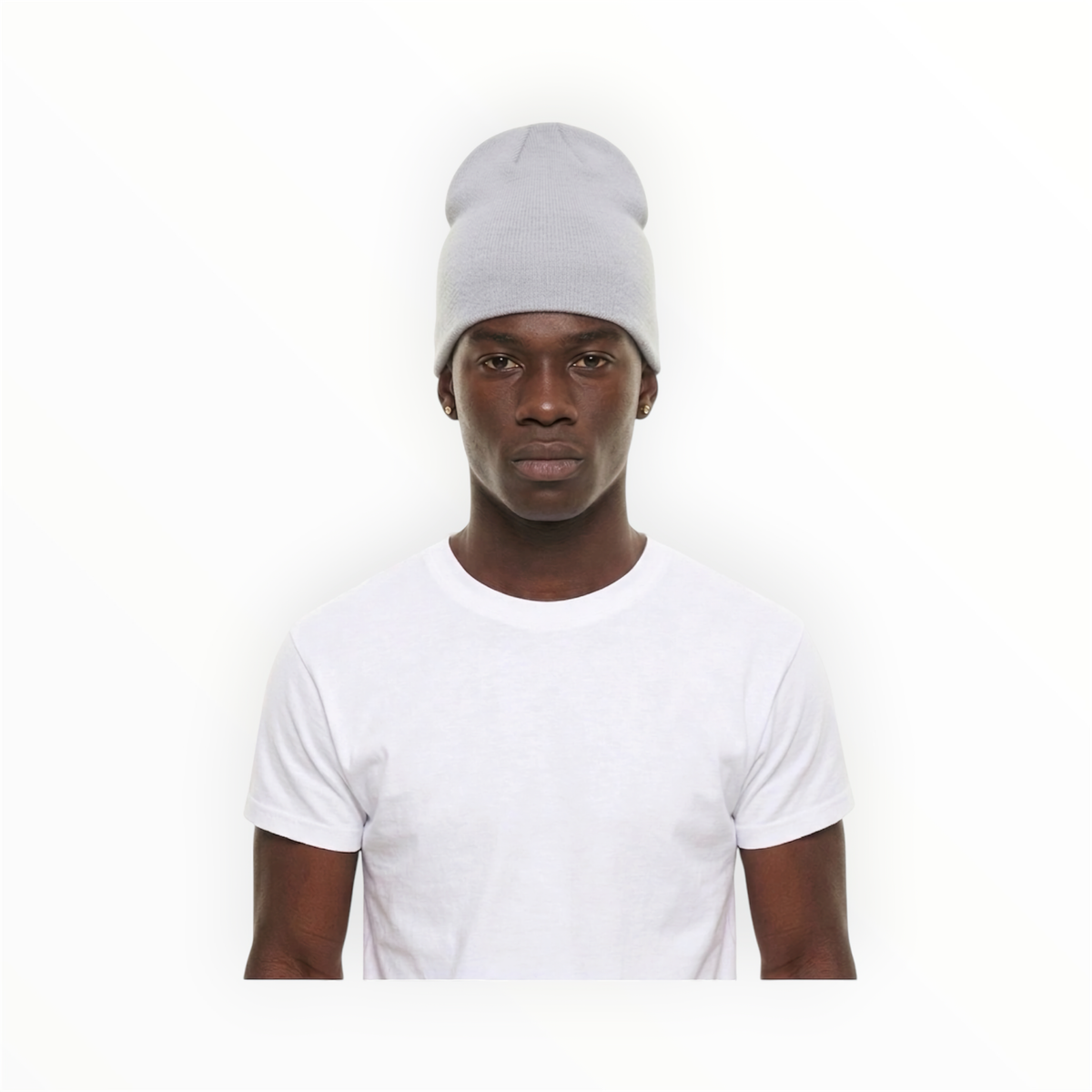 Krepking - Ash Grey Ribbed Knit Beanie